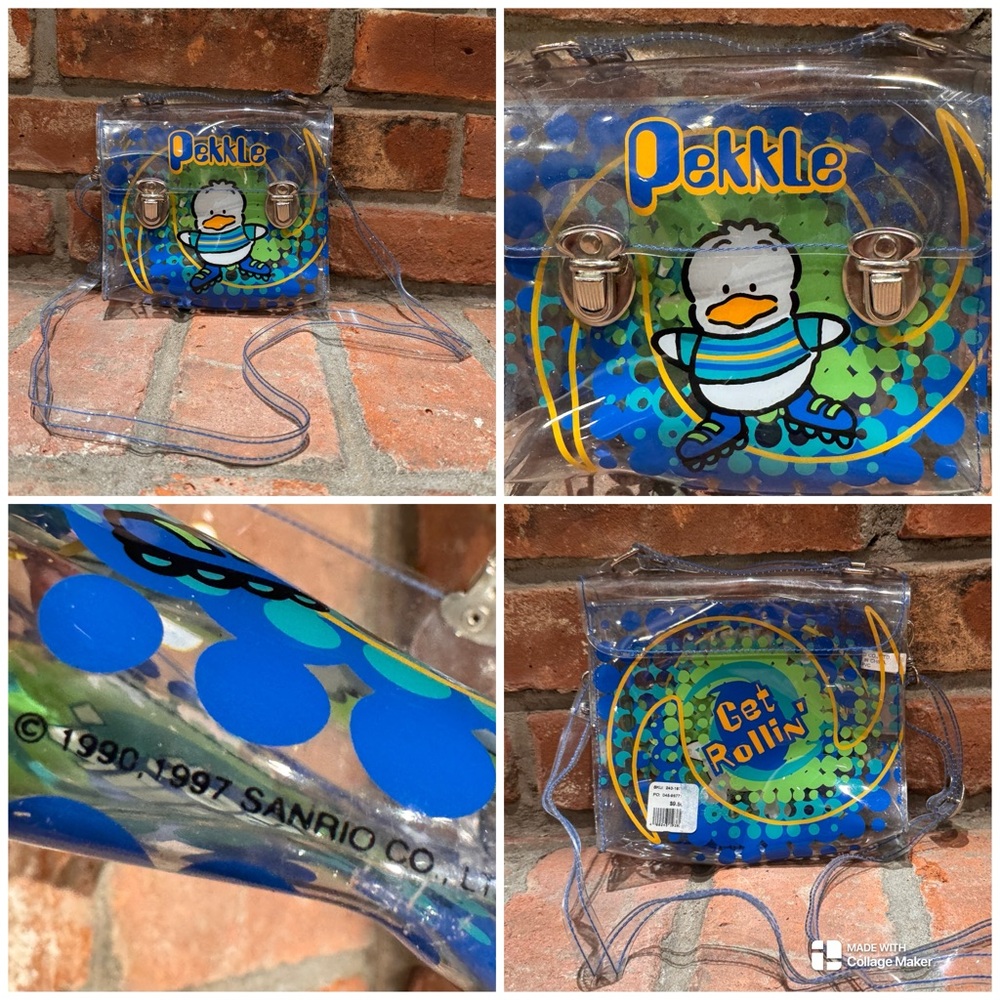 Vintage 90s Sanrio Pekkle clear vinyl crossbody purse